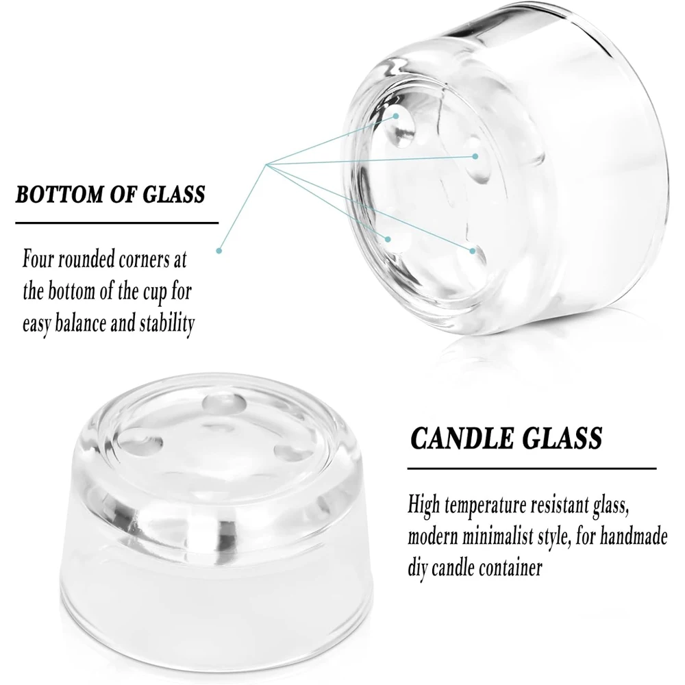 Suportes de vidro transparente - Candle Making Jars With Lids avaliação e preço