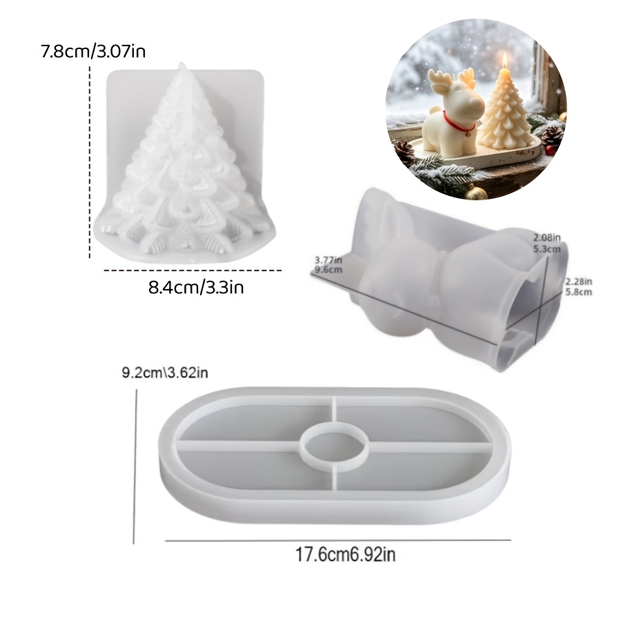 Conjunto de 3 Moldes de Silico - Candle Making Kits avaliação e preço